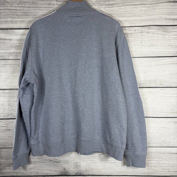 Penguin Zippered Gray Cotton Navy Mock Neck Hoody Size XL - Picture 2 of 11